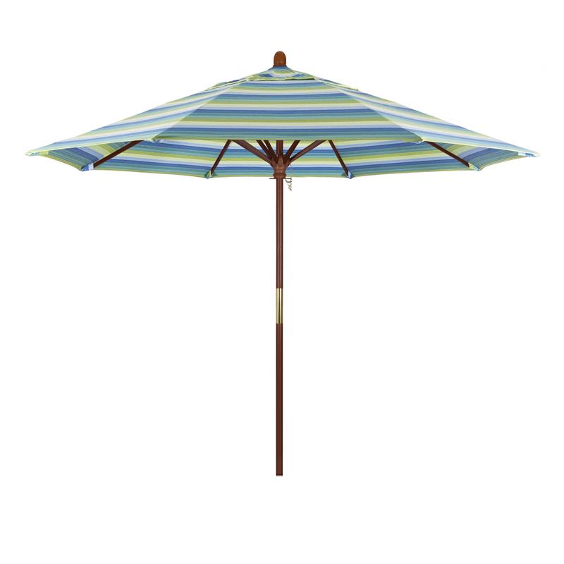 9ft Commercial Wood Market Umbrella with Sunbrella Canvas | MJJSales.com